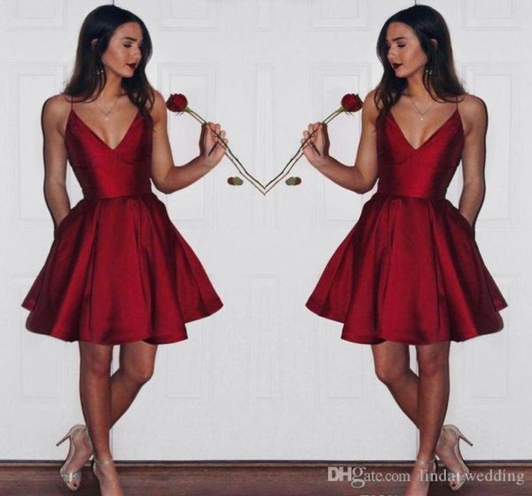 2019 Vestido de bienvenida de homecoming de rubí corto corto de 2019 Vestido vintage una línea Ruffles Sweet 15 Cóctel de graduación Vestido de cóctel de talla grande CU6774150