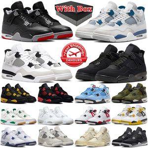 Jordan 4 Retro Basketball Chaussures Pour Hommes Femmes 4s Military Black Cat University Blue Thunder White Oreo Canvas Trainers Sports Sneakers