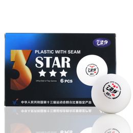 2019 Original 729 Friendship 3 étoiles Seam 40+ Plastic Table Tennis Balls Nouveau matériau ITTF Balles de poly Ping Pong approuvées