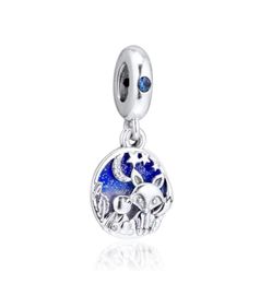 2019 Original 925 bijoux en argent Sterling renard lapin suspendu pendentif perles de charme convient aux bracelets européens pour femmes43944215104825