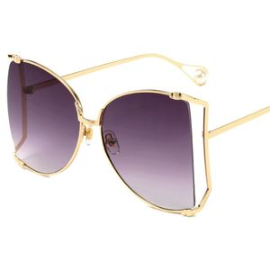 2019 lunettes de soleil carrées surdimensionnées femmes nouveau luxe à la mode métal vert bleu lentille claire vintage hommes dégradé nuances uv400 lunettes de designer