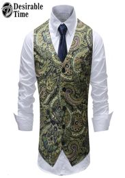2019 Paisley Vest Men Fashion Flower Print Robe pour hommes Wilaiat Mens Mariage Gilet Big Taille M5XL5484354