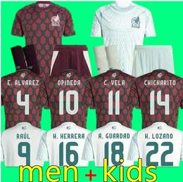 Fans 2024 2025 Mexico voetbal voetbalshirts nationale S.Cordova J.QUINONES A.VEGA G.OCHOA S.GIMENEZ RAUL H.LOZANO CHICHARITO K.ALVAREZ mannen kindershirt