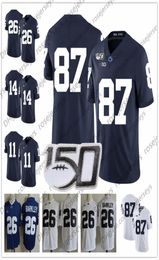 2019 Penn State Nittany Lions #3 Ricky Slade 21 Noah Cain 38 Lamont Wade 87 Pat Freiermuth 99 Yetur Gross-Matos 150th Jersey975935555