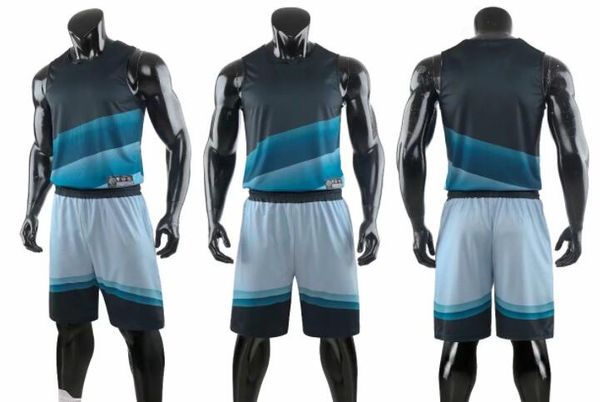 2019 Uniformes de basket-ball universitaire de personnalité Design Maillots de basket-ball personnalisés Ensembles en ligne avec shorts Vêtements de performance en maille pour hommes