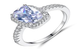 2019 plaqué anneaux de mariage pour femmes carré simulé zircon Bijoux Bague Bijoux Femme Bague de fiançailles Rings9415013