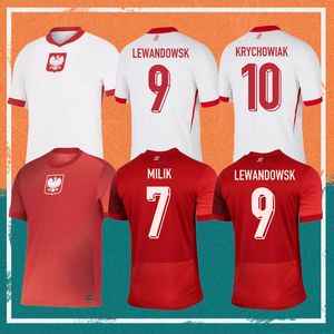 2024 Player Version Poland Lewandowski Soccer Jersey 24/25 Milik Szymanski Krychowiak Football Shirt Grosicki Zielinski Piatek Men Uniforme