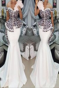 2019 Plus Size Africa Mermaid Prom jurk One Shoulder Lace Peplum Ruffles Aso Ebi Lange avondjurk Formele slijtage Robe de Soiree Cu8313283