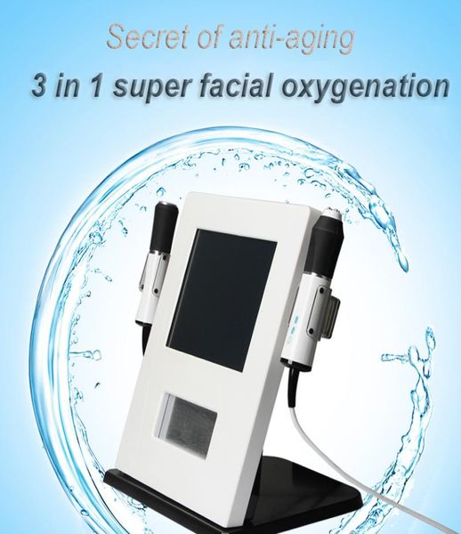 2019 Portable Super Facial 3 en 1 Oxygénation de la peau Exfoliation Infusion Ultrason RF Machine pour le rajeunissement de la peau au CO2 Visage Lif1810589