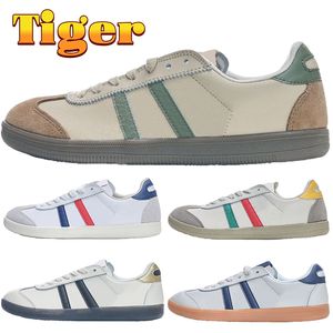 2022 Designer Mexico Tiger 66s chaussures de course en cuir noir bouleau rouille rouge crème bleu de prusse gris foncé métallisé argent pêche hommes