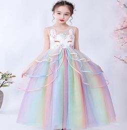 2019 robe de soirée princesse licorne fête filles robe élégant Costume de mariage enfants robes pour filles fantasia infantil Vestido1935261