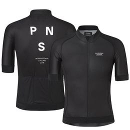 2019 Pro Team PNS Zomer Wielertrui Voor Mannen Korte Mouw Sneldrogend Fiets MTB Bike Tops Kleding Dragen siliconen Non-slip251k