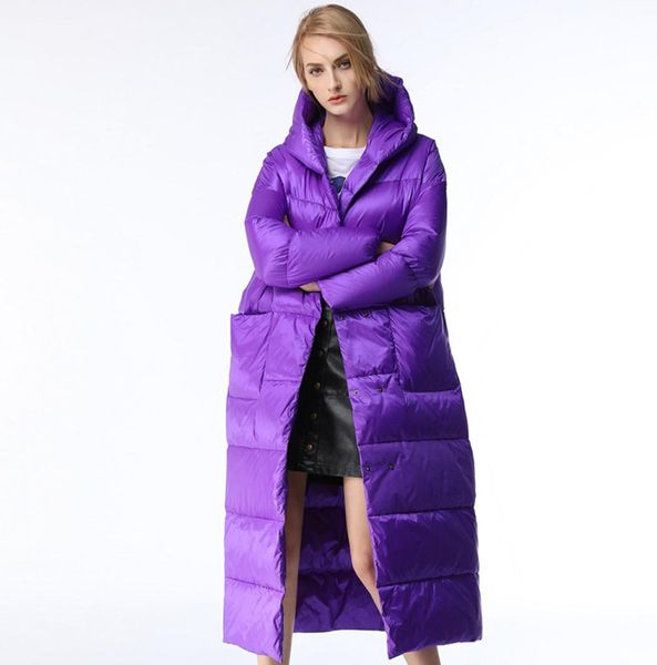 2019 Purple Xlong Women Hooded Down Parkas Femmes Coats d'hiver Vestes d'hiver de haute qualité Outwear Outwear Coats4622855