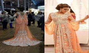 2019 echte elegante kaftan abaya Arabische avondjurken kralen pailletten applicaties chiffon lange formele jassen dubai moslim galajurken7707790