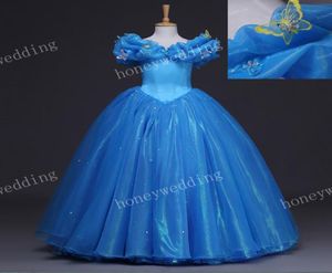 2019 Real Image Kids Cosplay Jurk Bloemenmeisjes Jurken Kind Bruiloft Prinses Baljurk Meisjes Optocht Jurken Maat 122783965