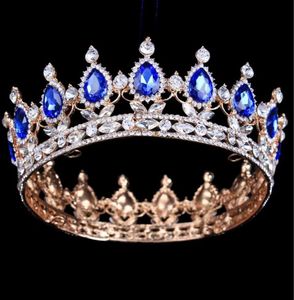 2019 Red Crystal Gold Color chic Royal Regal Royal Sparkly Rhingestones Tiaras and Crowns Bridal Quinceanera Pageant Tiaras Green Silver 3222434