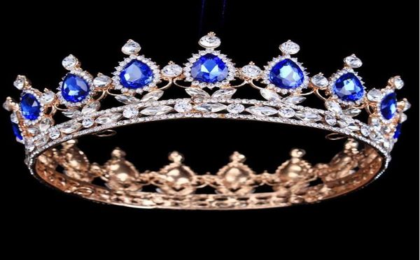 2019 rouge cristal Gold Color chic royal royal royal raminage britonneux Tiaras and Crowns Bridal Quinceanera Pageant Tiaras Green Silver 1587981