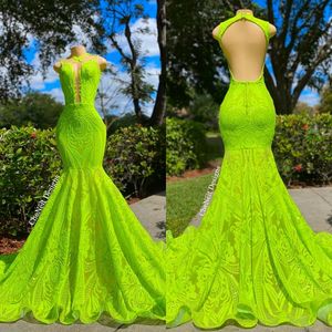 2023 ROOD SHEER ZIE DOOR BACKLOSS MERMAID PROM -jurken plus size kanten tule op maat gemaakte avondjurken formals gj0318