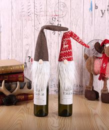 2019 Red Wine Bottle Cover Sacs Decoration Party Home Party Santa Claus Christmas Packaging Christmas Family Dinner Dincor9879788