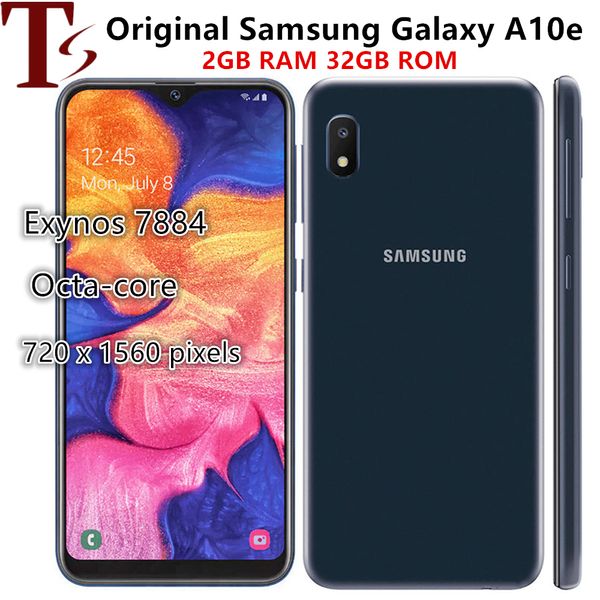 Samsung Galaxy A10e remis à neuf 5,83 pouces Octa Core Android 9.0 2 Go de RAM 32 Go de ROM 1920 x 1080 FHD Téléphones débloqués 15 pièces