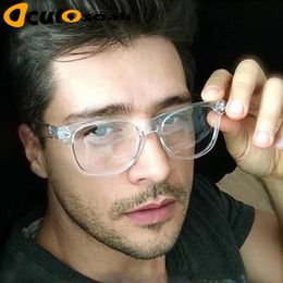 2019 Retro mannen Transparante bril clear lenzen PC Comotuer Vierkante brillen frames voor vrouwen lezen brillen mannelijke Spectac268e