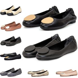 Designer Dress Shoes Ballet Flats Minnie Shoes Ladies Dames Ballerinas Travel Ballet Round Teen Pumps Loafers geplooid Black Gold Bourgundy Red Womens Shoes Maat 35-42
