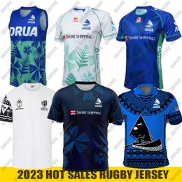 2023 Fidji Rugby Jersey Home away Flying Fijians DRUA POLO Shirt National Rugby League Fidji SEVENS Maillots Taille S-5XL