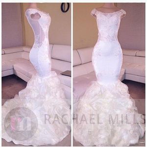 Scoop Mermaid Galajurken Kapmouwtjes Illusion Back Puffy Rokken Slim Fitted Custom Lange Avondjurken Vestidos De Soire