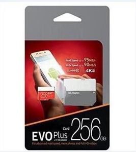 2019 Vendre Black EVO U3 Classe 10 256 Go 64 Go 32 Go 128 Go Flash TF Carte Memory Card C10 Adapter Pro Plus Class 10 100MBS1338058