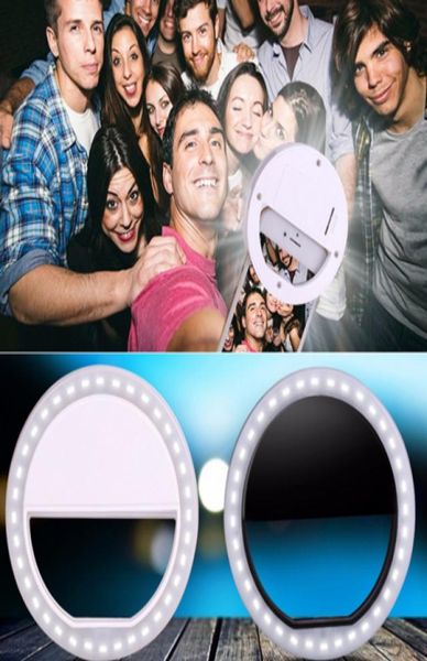 2019 vendiendo LED Selfie Ring Light para iPhone para Xiaomi para Samsung Huawei cámara de flash portátil cubierta de la caja del teléfono Pography6123005