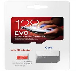 2019 Vendre de la carte EVO rouge blanche plus 10 256 Go 64 Go 32 Go 128 Go Flash TF Carte mémoire CARD C10 Adapter Pro Plus Class 10 100MB2149537