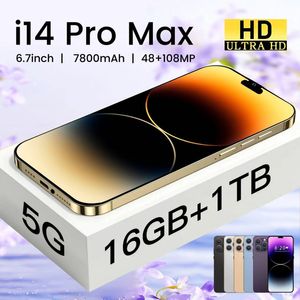 6.7 pouces I15 I14 Pro MAX CELL THELES CAME SMAPIÈRE 16 Go + 1 To RAM FACE FULL SMART Smart Smartphones Table