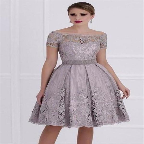 2019 Diseño atractivo Mangas cortas Una línea Vestidos cortos para la madre de la novia Mini vestido de noche de dama de honor Vestido de fiesta Vestido de fiesta con L290O