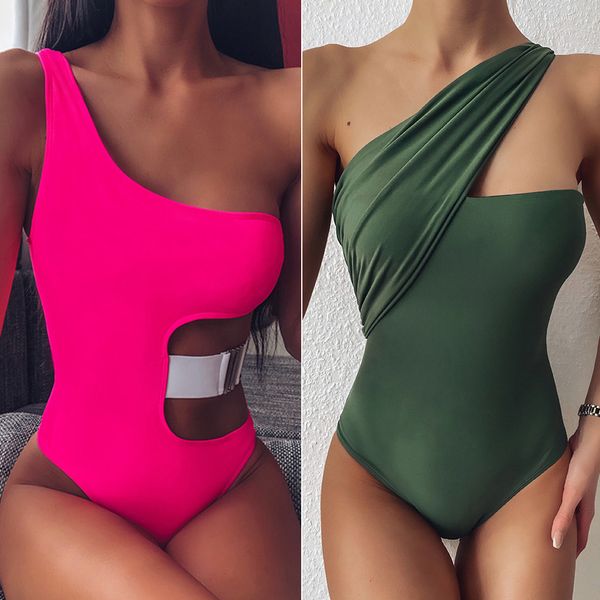 2019 Sexy une pièce maillot de bain femmes découpés maillots de bain femme Monokini chaud Tropical maillot de bain body T200708