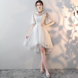 2019 Sexy vestido de noche corto Lace A-Line Party Formal Dress off Hombro Hombre de graduación Vestido de graduación Vestidos de regreso