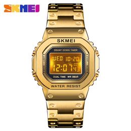 2019 SKMEI Relogio Masculino 1456 Mannen Elektronische Digitale Horloge Chronograaf Klok Dual Time Display Sport Horloge Mannelijke Watch276S