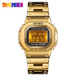 2019 Skmei Relogio Masculino 1456 Men Electronic Digital Watch Chronograph Clock Dual Time Display Sport Watch Male polshorloge 293m