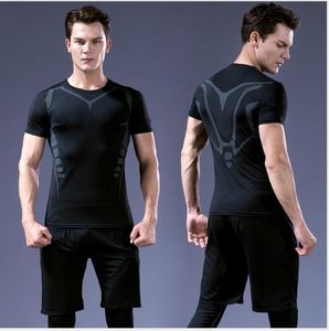 2019 sport élastique Fitness vêtements hommes séchage rapide vêtement serré course hommes costume formation Fitness vêtements