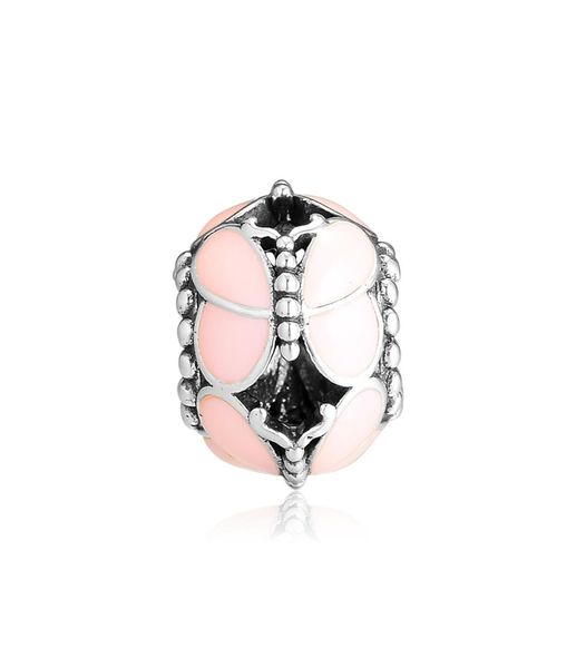 2019 printemps 925 Bijoux en argent sterling papillons roses charme des perles d'origine s'adapte au collier de bracelets pour les femmes diy fabrication8575710