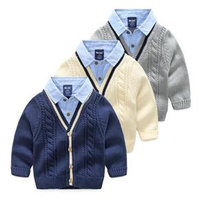 2019 Spring Boys Cable Geknit trui Cardigans Winter Dikke Kinderen Knitwear Coats Turndown Collar Children039S Jackets8670018