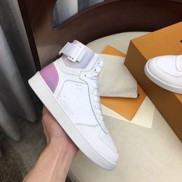 2019's mannen sneakers vrouwen sport casual schoenen hoog-top ademend comfortabel afdrukken luxe platte maat 34-46 met doos