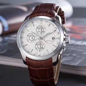 2019 stopwatch al het werk horloge Menes zilveren kast witte wijzerplaat roestvrij staal merk kaliber horloge analoog glas terug horloge Montre 292F