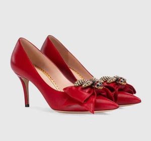 2024 estilo de alta calidad de las mujeres zapatos de tacones altos tacones de patente dama zapatos de boda zapatos rojos tacones altos tacón 7.5 cm Caja original