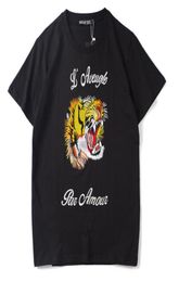 2019 Estate Designer T-shirt per uomo Top Tiger Head Lettera Ricamo T Shirt Uomo Abbigliamento Marca Manica corta Maglietta Donna Top6244892
