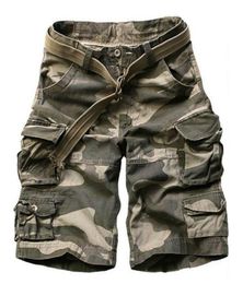 2019 Été Hommes Armée Vert Camouflage Shorts Casual Camo Kneelength Hommes Cargo Pantalon Court Bermudas Hombre Shorts Avec Ceinture Y18785764