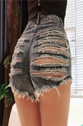 2019 Summer New Fashion Women Shorts High Taille Hollow Out Ripped Short Jeans Sexy Mini Jeans Club Pants Plus Size13800894