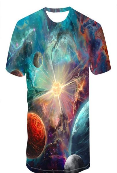 2019 Summer Style Men T Shirt 3D Print Star Galaxy Universo Space Printing Ropa para hombres Top de manga corta Camiseta M4XL YPF1795471