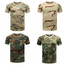 2019 Été Tactique Militaire Camoue T-shirt à séchage rapide Homme Armée Combat Vêtements à manches courtes Respirant O Cou T-shirts l0Gi #