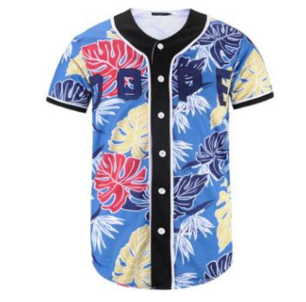 2020 été porter hommes Baseball maillots manches courtes 3D imprimé fleuri mode Base joueur maillot Baseball chemise hauts bouton