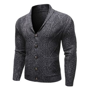 2019 pull hommes décontracté col en v Cardigan hommes automne Slim Fit à manches longues hommes chandails tricoté Trench cachemire laine Homme Outwear